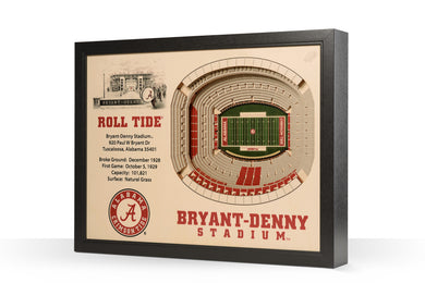 Alabama Crimson Tide Bryant Denny Stadium 3D Stadiumview Wall Art