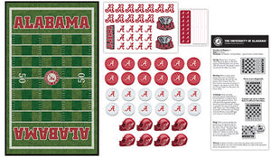 NCAA fan gear details of Alabama Crimson Tide checkers set from Sports Fanz