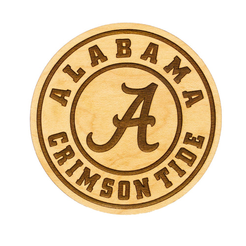 Alabama Crimson Tide Maple Wood Coaster Set