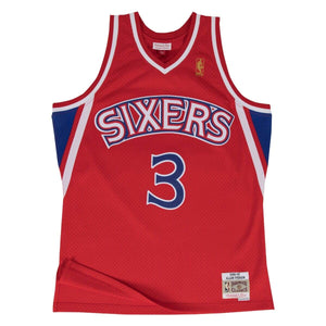Allen Iverson Philadelphia 76ers Mitchell and Ness Men's Black Throwback  Jesey