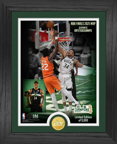 Giannis Antetokounmpo Milwaukee Bucks 2021 NBA Finals MVP Bronze Coin Photo Mint
