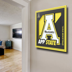 Appalachian State Mountaineers 3D Logo Series Wall Art - 12"x12"