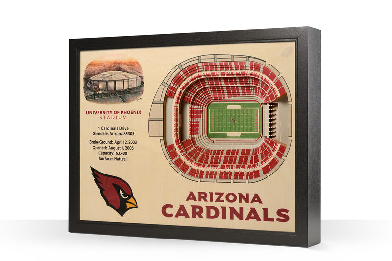 Arizona Cardinals 25 Layer Stadium View 3D Wall Art