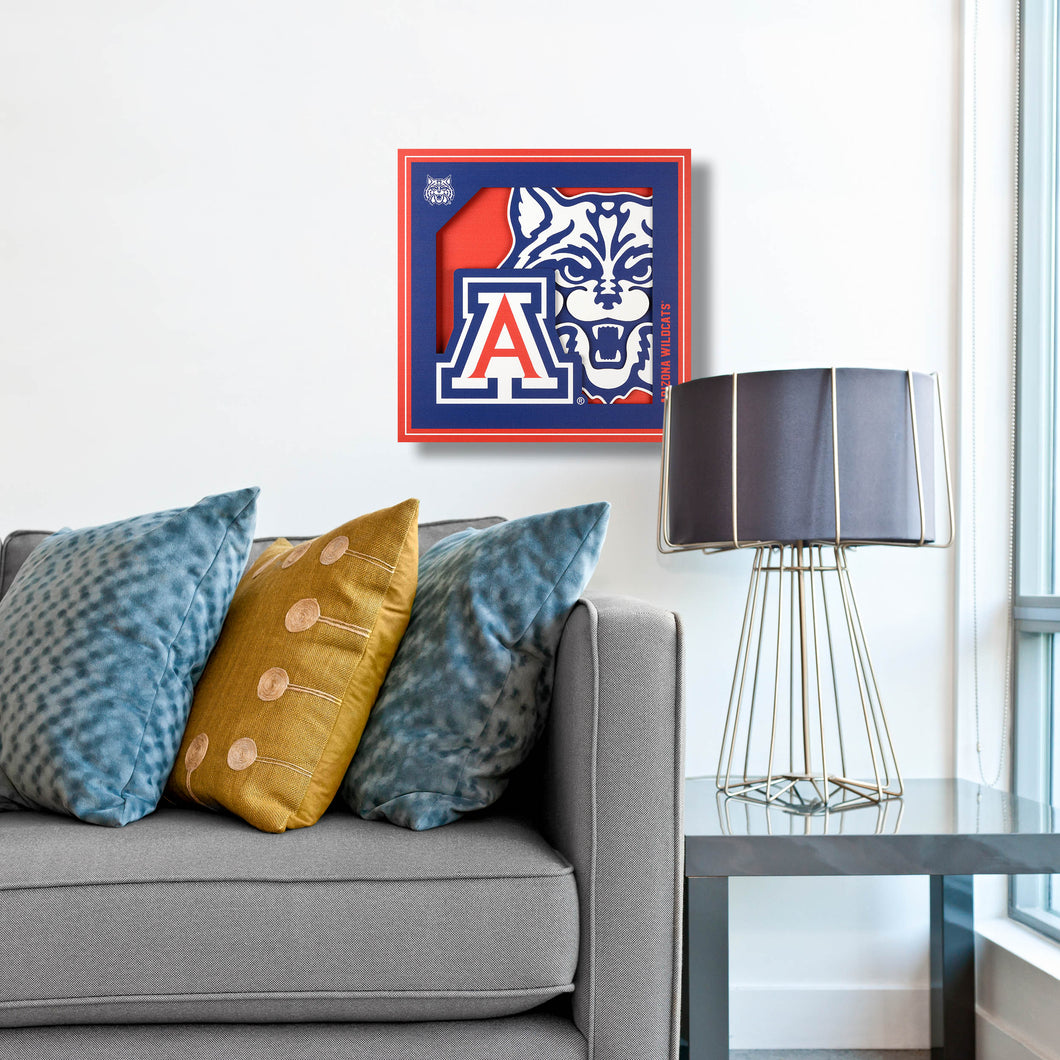 Arizona Wildcats 3D Logo Series Wall Art - 12