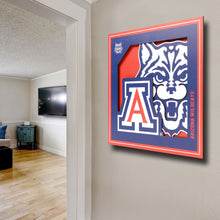 Arizona Wildcats 3D Logo Series Wall Art - 12"x12"
