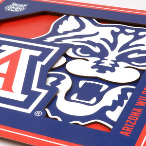 Arizona Wildcats 3D Logo Series Wall Art - 12"x12"