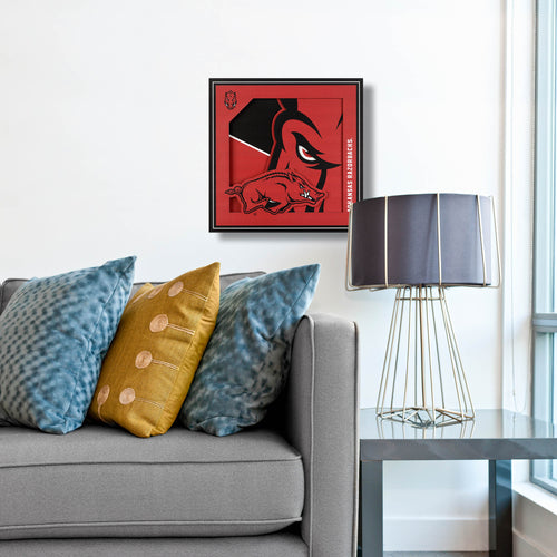 Arkansas Razorbacks 3D Logo Series Wall Art - 12