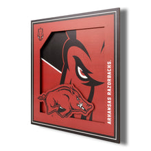 Arkansas Razorbacks 3D Logo Series Wall Art - 12"x12"