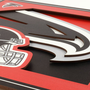 Atlanta Falcons 3D Logo Series Wall Art - 12"x12"