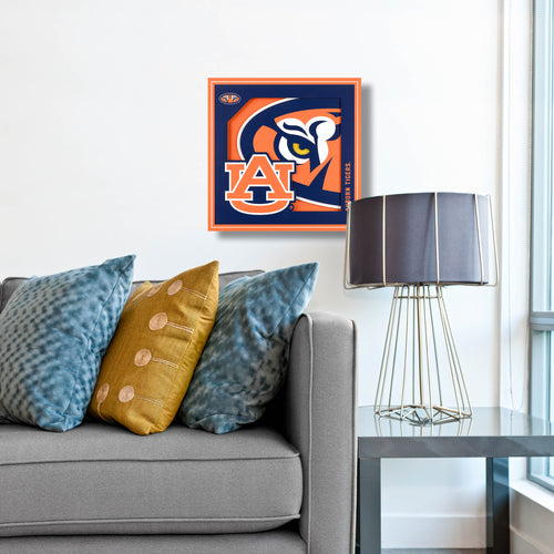 Auburn Tigers 3D Logo Series Wall Art - 12