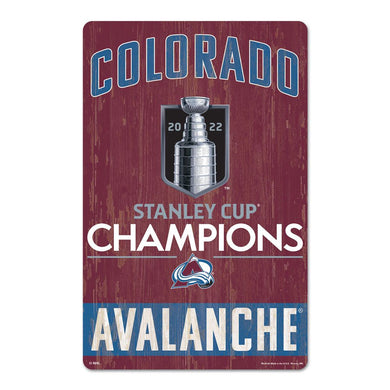 Colorado Avalanche 2022 Stanley Cup Champions Wooded Sign - 11'' x 17'