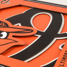 Baltimore Orioles 3D Logo Series Wall Art - 12"x12"