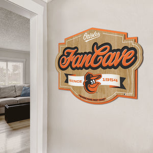 Baltimore Orioles 3D Fan Cave Wood Sign
