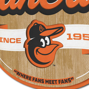 Baltimore Orioles 3D Fan Cave Wood Sign