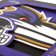 Baltimore Ravens 3D Logo Series Wall Art - 12"x12"