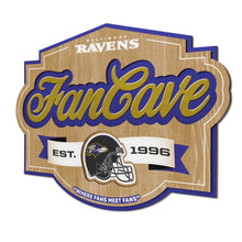 Baltimore Ravens 3D Fan Cave Wood Sign