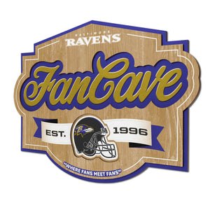 Baltimore Ravens 3D Fan Cave Wood Sign