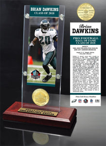 Brian Dawkins Philadelphia Eagles 2018 Pro Football HOF Induction Ticket & Bronze Coin Acrylic Desk Top