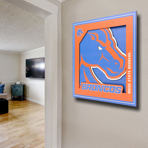 Boise State Broncos 3D Logo Series Wall Art - 12"x12"