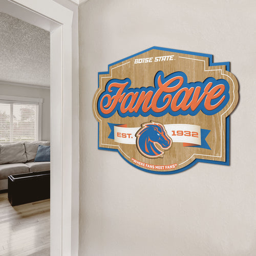 Boise State Broncos 3D Fan Cave Wood Sign