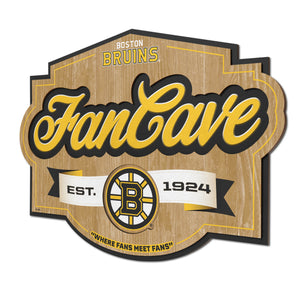 Boston Bruins 3D Fan Cave Wood Sign