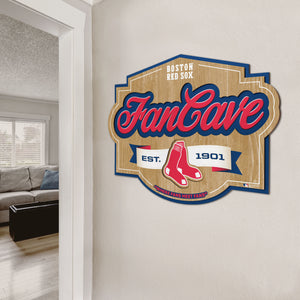 Boston Red Sox 3D Fan Cave Wood Sign