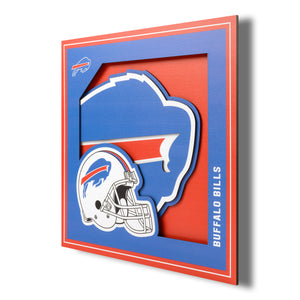 Buffalo Bills 3D Logo Series Wall Art - 12"x12"