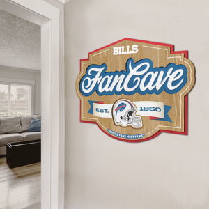 Buffalo Bills 3D Fan Cave Wood Sign