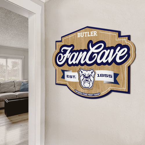 Butler Bulldogs 3D Fan Cave Wood Sign