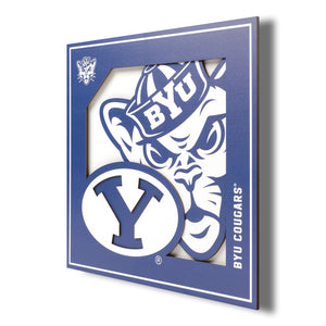 BYU Cougars 3D Logo Series Wall Art - 12"x12"