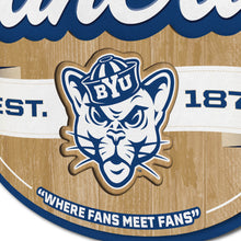 BYU Cougars 3D Fan Cave Wood Sign
