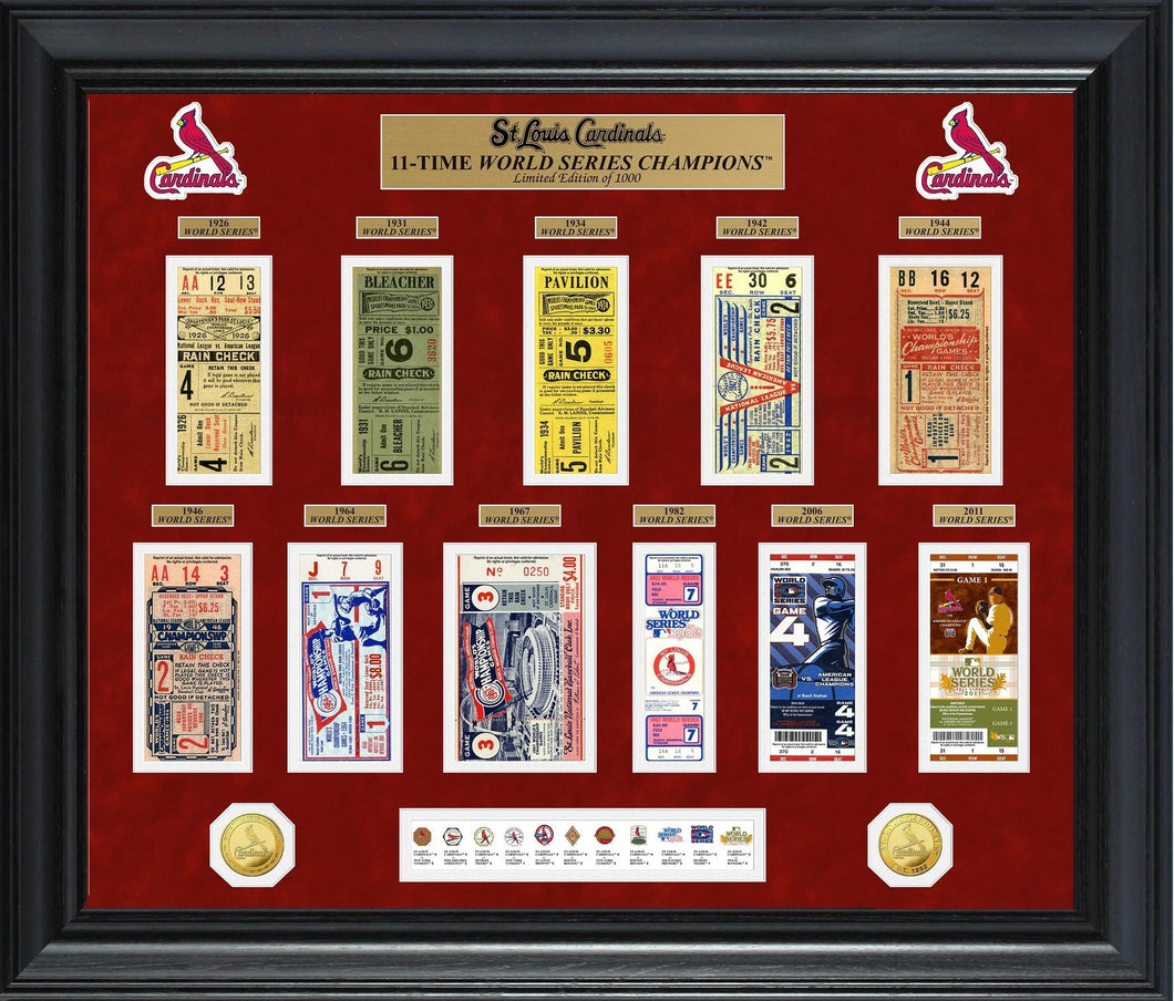 Highland Mint St. Louis Cardinals World Series Deluxe Framed Gold Coin &  Replica Ticket Collection