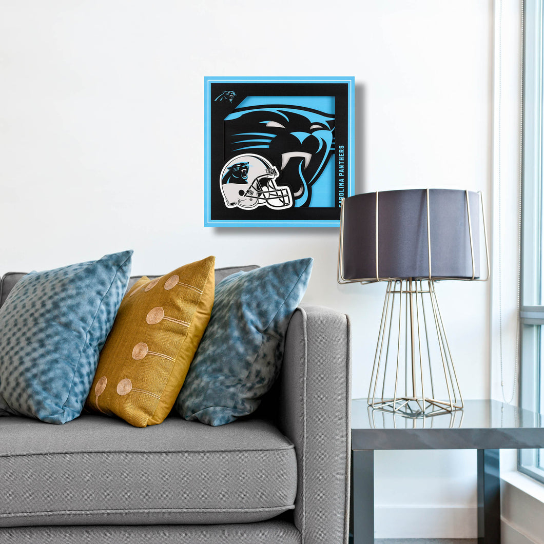 NFL Carolina Panthers 3D Logo Series Wall Art - 12x12