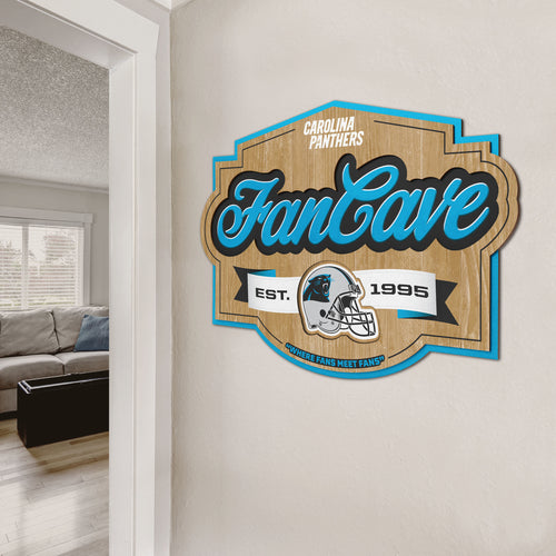 Carolina Panthers 3D Fan Cave Wood Sign