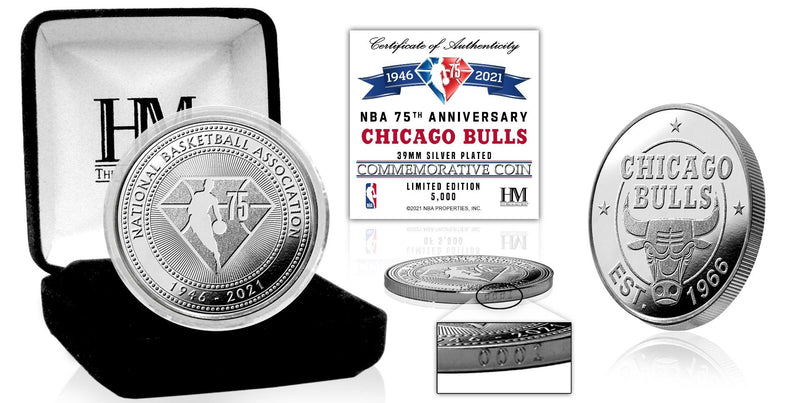 Chicago Bulls Michael Jordan 6-Time NBA Champ Banners Bronze Coin