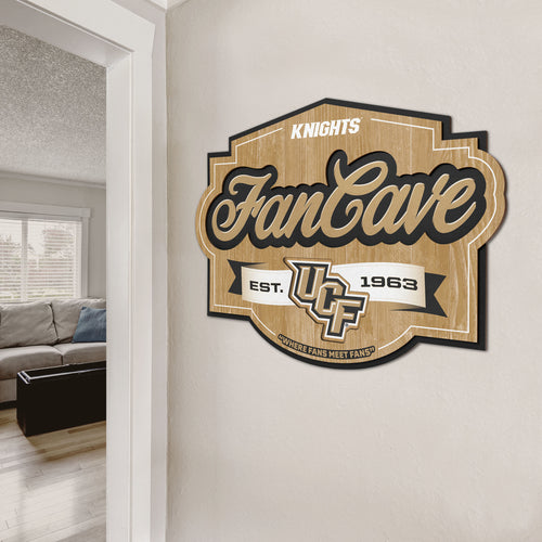 Central Florida Knights 3D Fan Cave Wood Sign