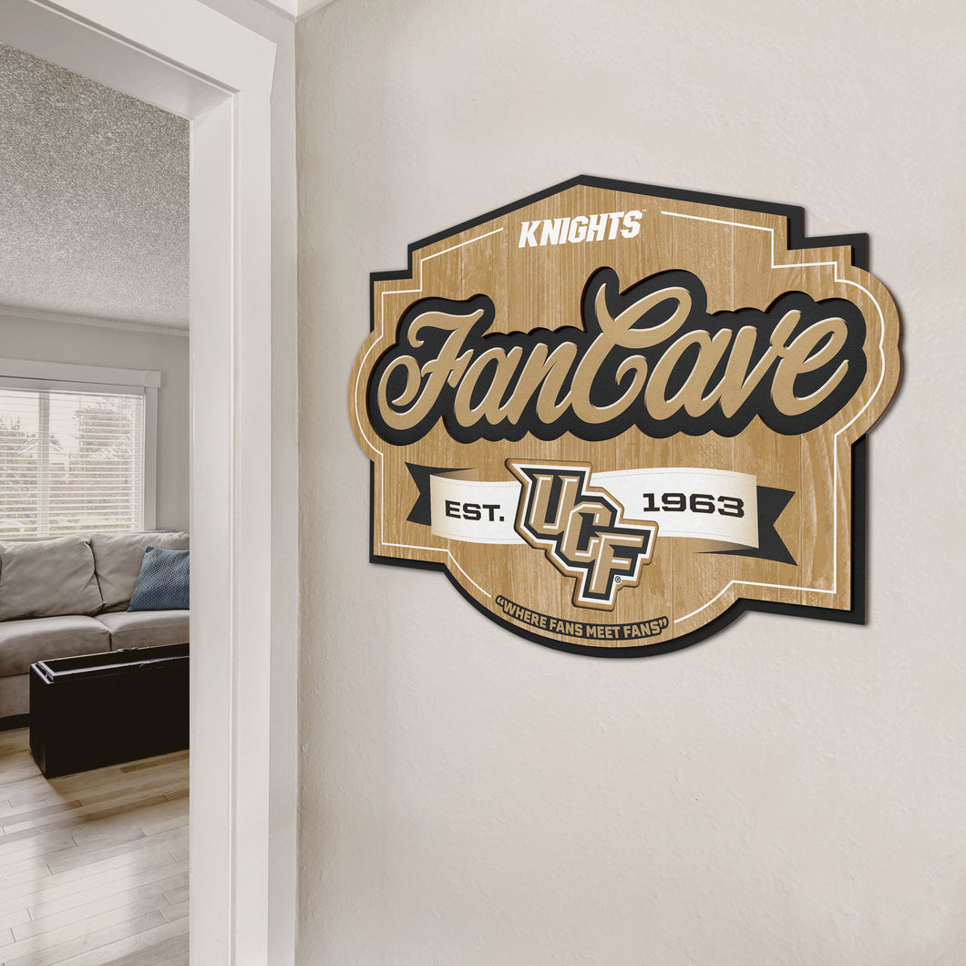 Central Florida Knights 3D Fan Cave Wood Sign