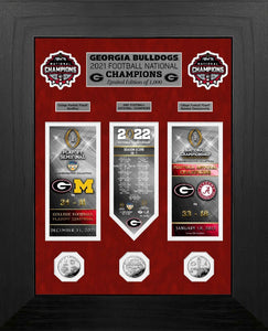 Georgia Bulldogs 2021 Football National Champions Deluxe Silver Coin Ticket Collection
