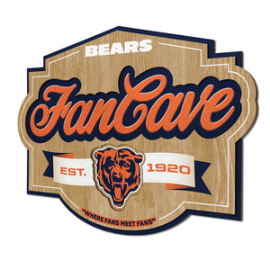 Chicago Bears 3D Fan Cave Wood Sign