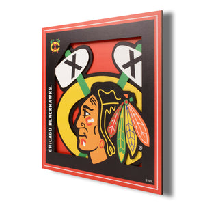 Chicago Blackhawks 3D Logo Series Wall Art - 12"x12"