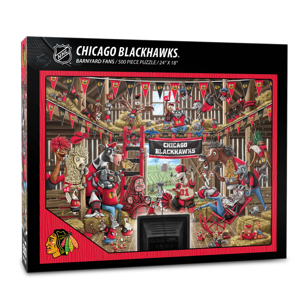 Chicago Blackhawks Barnyard Fans 500 Piece Puzzle