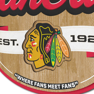 Chicago Blackhawks 3D Fan Cave Wood Sign