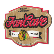 Chicago Blackhawks 3D Fan Cave Wood Sign