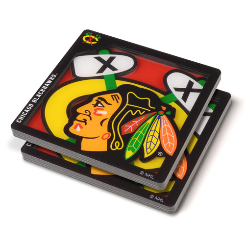 Chicago Blackhawks 3D Logo Series Coaster Set