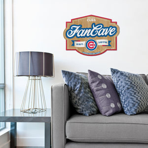 Chicago Cubs 3D Fan Cave Wood Sign