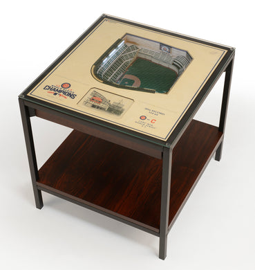 Chicago Cubs 2016 World Series Champions 25 Layer Lighted StadiumView End Table