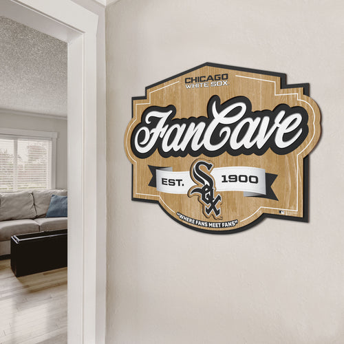 Chicago White Sox 3D Fan Cave Wood Sign