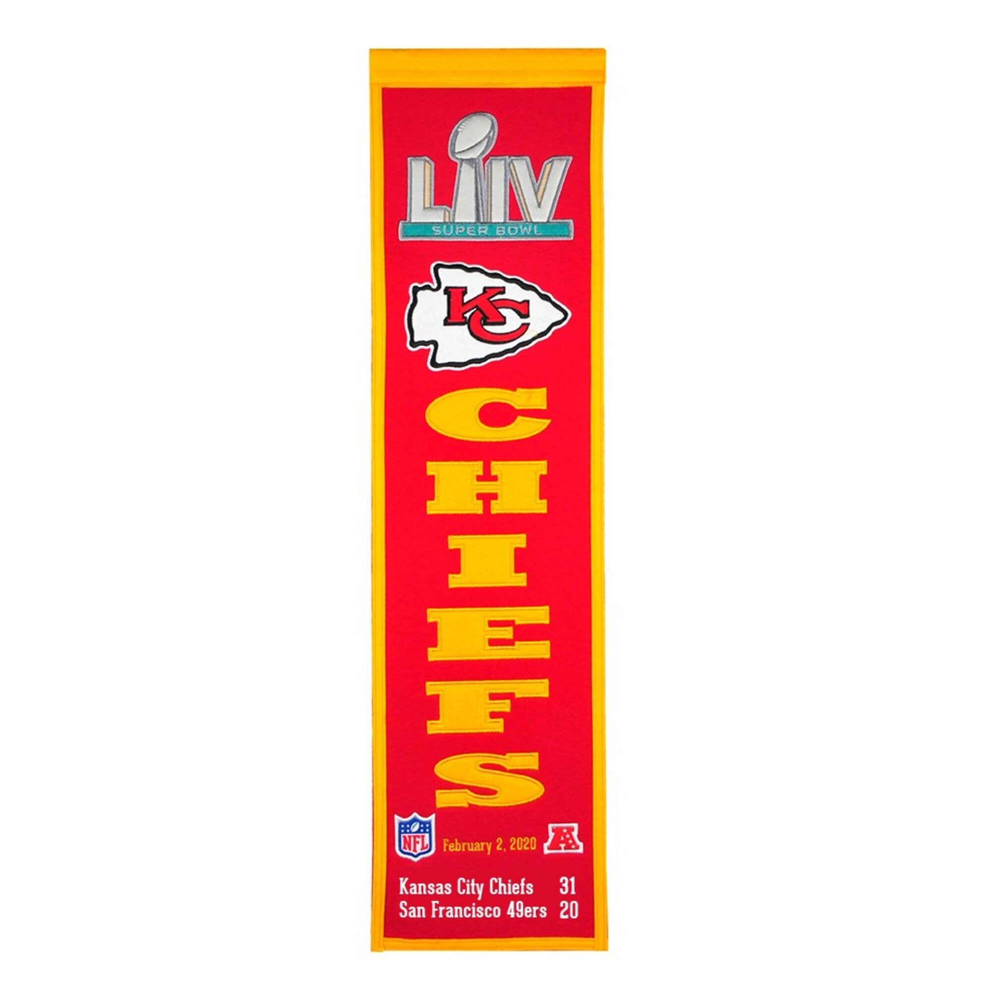 Kansas City Chiefs Super Bowl LIV Champions Heritage Banner - 8'' x 32 –  Sports Fanz