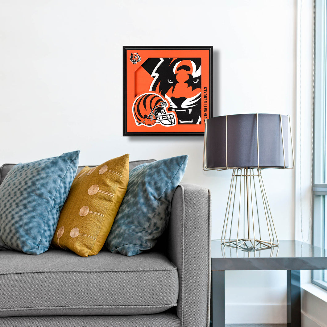 Cincinnati Bengals 3D Logo Series Wall Art - 12