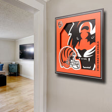 Cincinnati Bengals 3D Logo Series Wall Art - 12"x12"